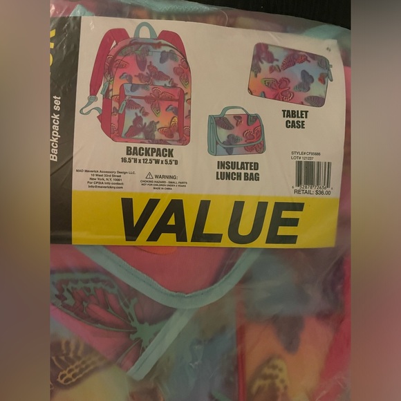 NWT Backpack Set - Picture 2 of 3